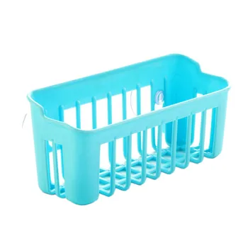 

Bulk Price Multifunctional Kitchen Sink Multi-Purpose Washing Sponge Drain Rack Bathroom Double Suction Cup Wall Shelf Blue