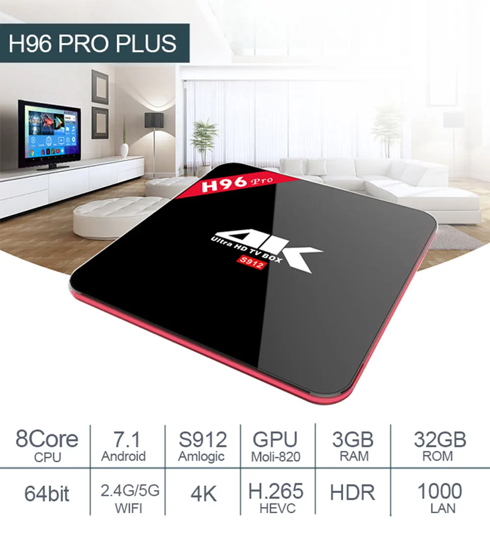 Xinways H96 pro Plus. Android 4g 32g 64g телеприставка 4 k Ultra HD H.265 Smart tv box 1000LAN Dual Wifi 2,4/5,0g медиаплеер