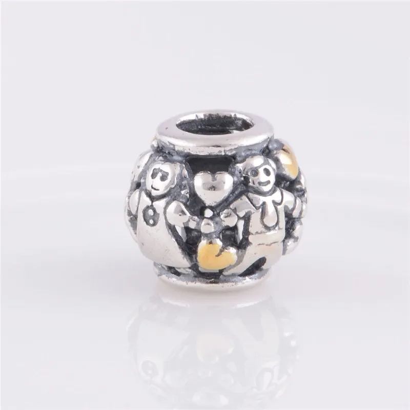 

Fits Brand Bracelet Silver 925 Jewelry Family Forever Hearts Charm Beads for Jewelry Making DIY Charms Bracelet Jewelry LW253