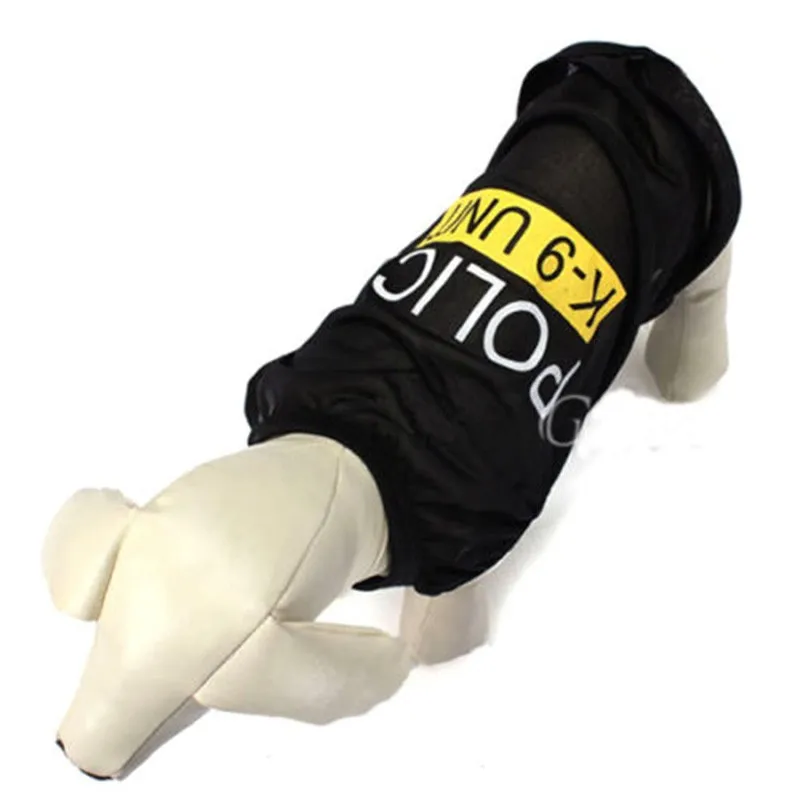 Полицейские печатные товары для животных жилет-одежда для собак костюмы летнее пальто с буквенным принтом верхняя одежда