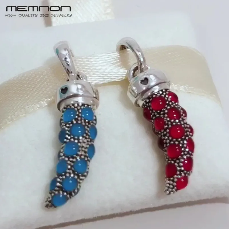 

New Summer Turquoise & red Amulet Charms 925 sterling Silver pendant charm fit Bracelet Necklace DIY Memnon fine jewelry DA277