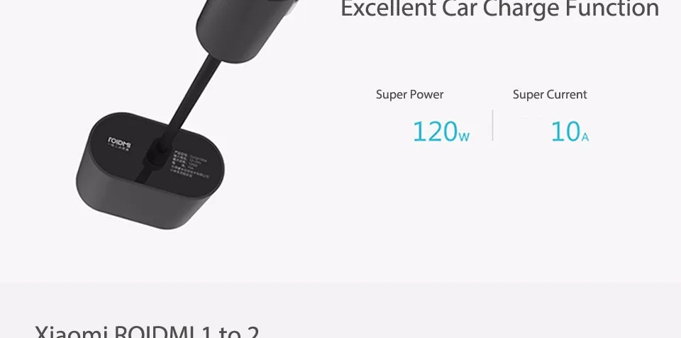 Xiaomi ROIDMI Car Dual Cigarette Lighter Splitter for Charger Adapter (7)