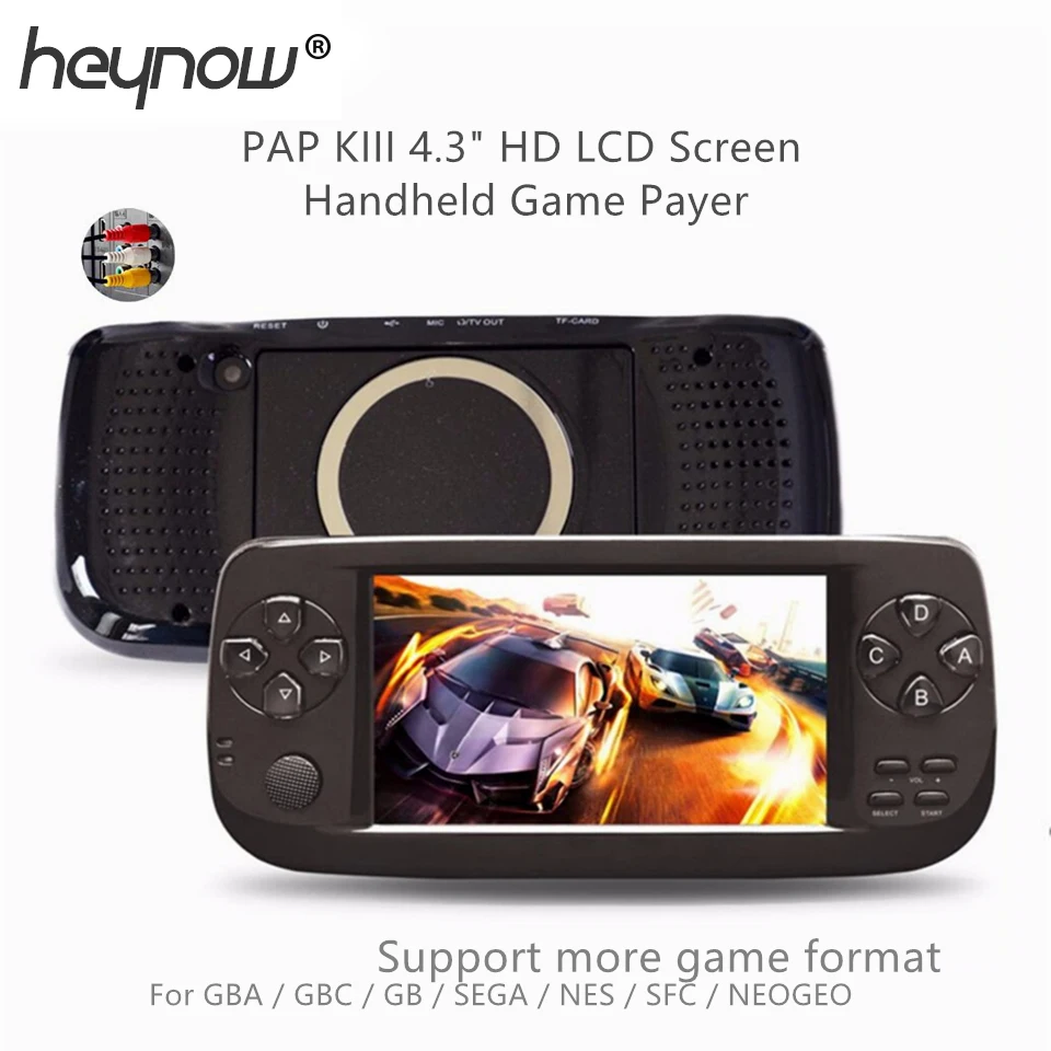 

PAP K3 4.3inch Handheld Game Player 64bit Built-in 3000 Retro Classic Games For GBC/CP1/NEO for Child Portable Game Console 16GB