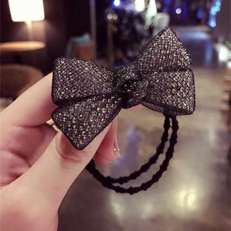 

Korea Flower Crystal Hair Accessories Rabbit Hair Bows Elastic Hair Bands Rubber Band Hair Ring Headbands For Women