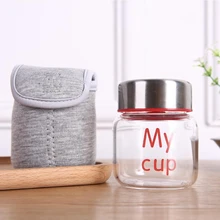 Glass Mini Water Cup Seal Leakproof High Temperature Resistance Portable Small Water Bottle Water Glass Cup