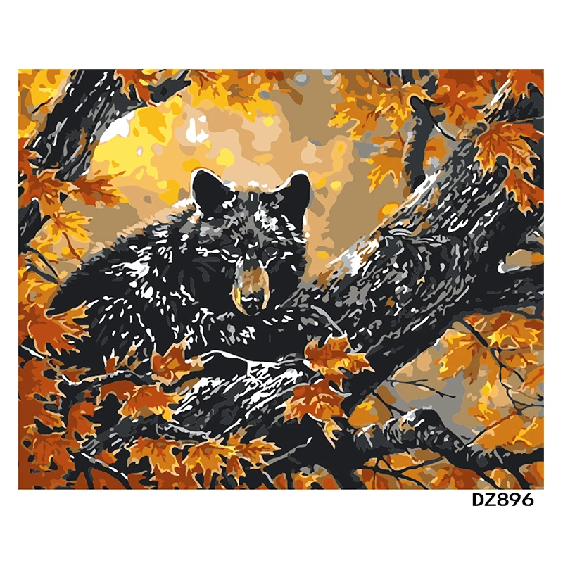 Клен черный Bear.40x50cm Раскраска по номерам сделай сам настенное искусство Декор для