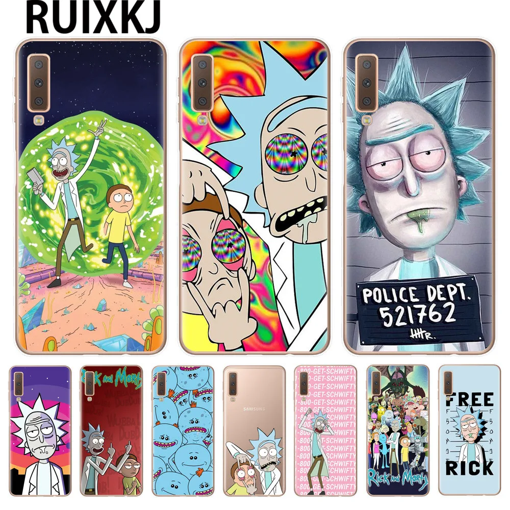 

Rick And Morty Phone Case For Samsung Galaxy A7 2018 SM-A750 Cover For Samsung A7 2018 6.0" Cases Soft Silicone Protective Cover