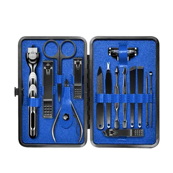 

15-In-1 Pedicure Manicure Set Nail Clippers File Trimmer Beard Shaving Tools Travel Grooming Kit Foot Care Tools
