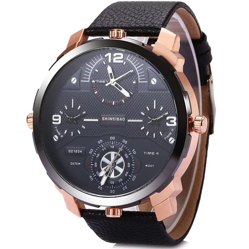 top luxury brand shiweibao quartz four time zones military watches for men watch (1)