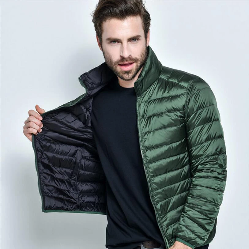 

2018 New Brand Mens Jacket 90% White Duck Down Double Side Wear Ultra Light Down Coat Jacket Men Parka Coat Chaqueta Hombre