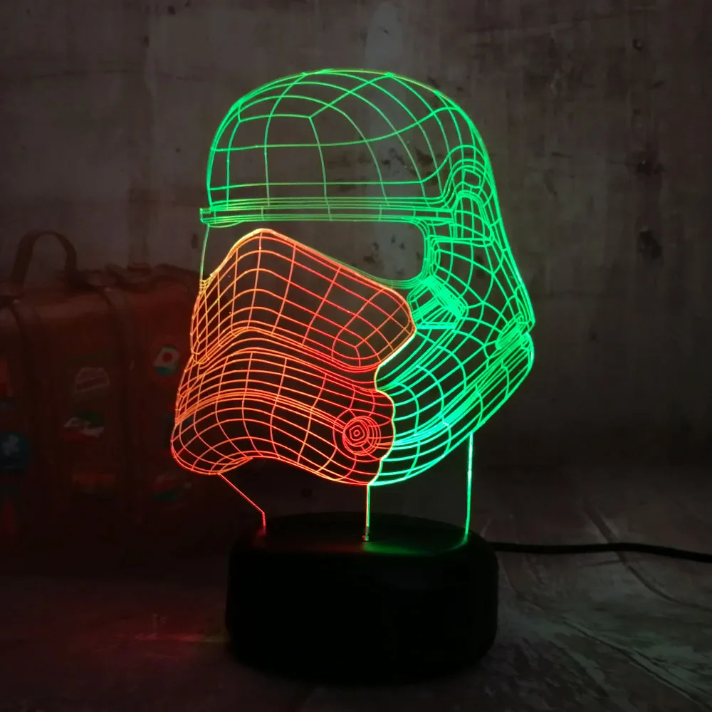 

Movie Fans NEW Star Wars Imperial 3D Night Light RGB LED Mixed 7 Dual Color Sleep Kids Desk Lamp Home Decor Christmas Boy Gift