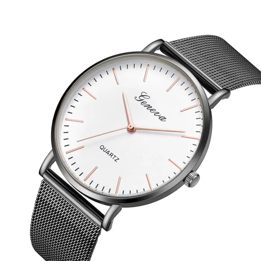 Женские часы GENEVA, новинка, брендовые Классические кварцевые наручные часы из нержавеющей стали, браслет, женские часы, relogio feminino