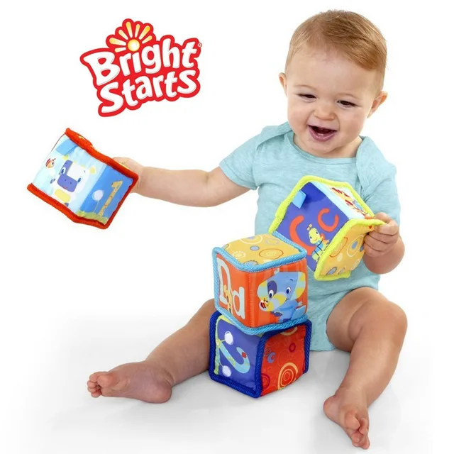 4 pcs lot bright starts grab and stack blocks baby education toys in