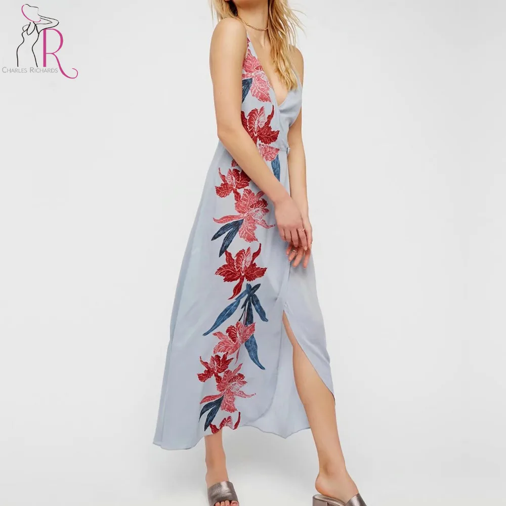 V neck floral dress wholesale china