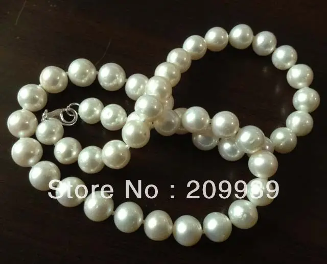 

huij 002886 3pc Stunning 9mm round Freshwater Pearl Necklace Free P&P