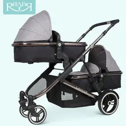 Babyruler Детские коляски для близнецов 2 в 1 carrinho sette двойной jumeaux двойная коляска kinderwagen коляски для новорожденных