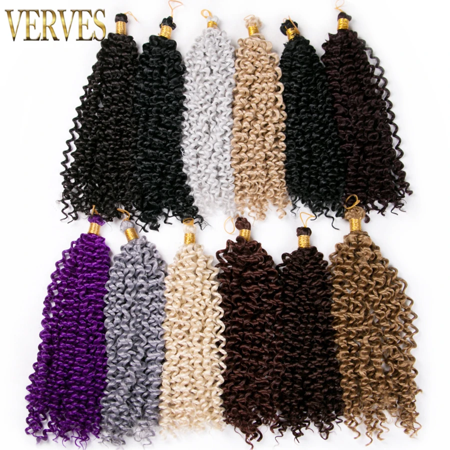 

VERVES Synthetic Curly Twist Hair Crochet Braid 14 Inch 100g/Pcs 30 Strands/Pcs Braiding Hair Extensions Black Blonde