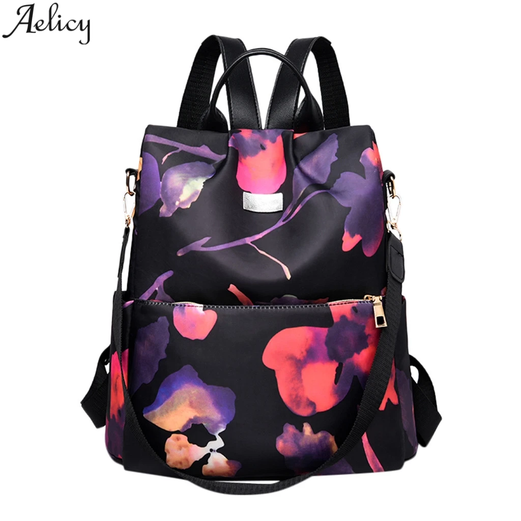 Aelicy Fashion Women Print Nylon Backpack High Quality Teenage Girls Female School Shoulder Zipper Color Bag Bagpack Mochila Aelicy Fashion Women Print Nylon Backpack High Quality Teenage Girls Female School Shoulder Zipper Color Bag Bagpack Mochila