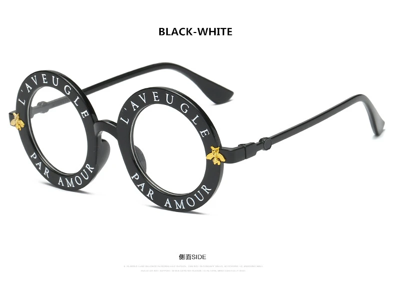 Ретро Круглые Солнцезащитные очки с английскими буквами, маленькая пчелка, солнцезащитные очки для мужчин и женщин, брендовые дизайнерские модные мужские и женские очки