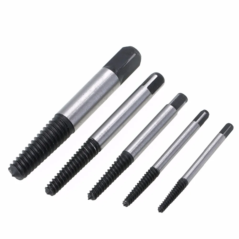  5pcs Steel Screw Extractor Set High Quality Stud Remover Tool Kit 3-18mm For Power Tools