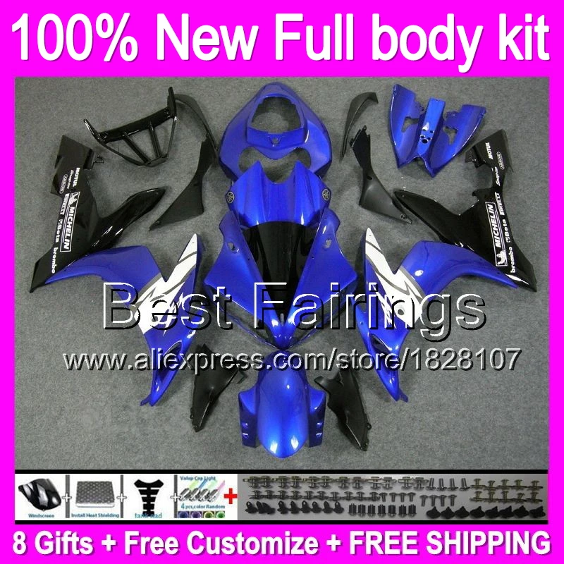 

HOT Blue black Fairing For YAMAHA YZFR1 04-06 YZF1000 YZF R1 Stock blue 04 05 06 13B29 YZF 1000 YZF-R1 2004 2005 2006 +decals