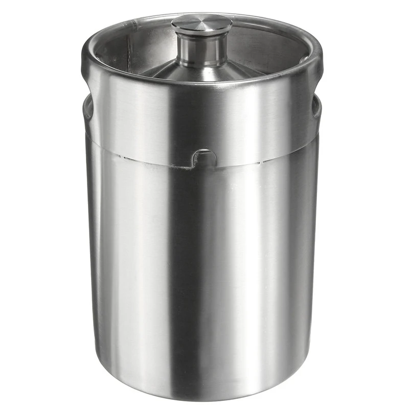  5L Home Beer Mini Keg 304 Stainless Steel Beer Keg Growler Portable Beer Bottle Making Bar Accessor