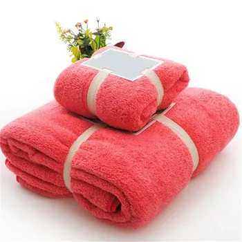

Clean Hearting 2pcs Towel Microfiber Fabric Towel Set Plush Bath Face Hand Towel Quick Dry Towels for Adult Kids Bath Hair Gifts