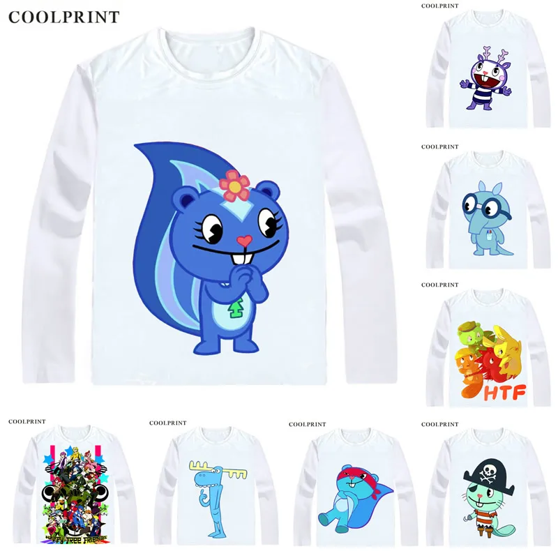 Футболки с надписью Happy Tree Friends Overkill рубашки длинным рукавом аниме комкомы Cuddles
