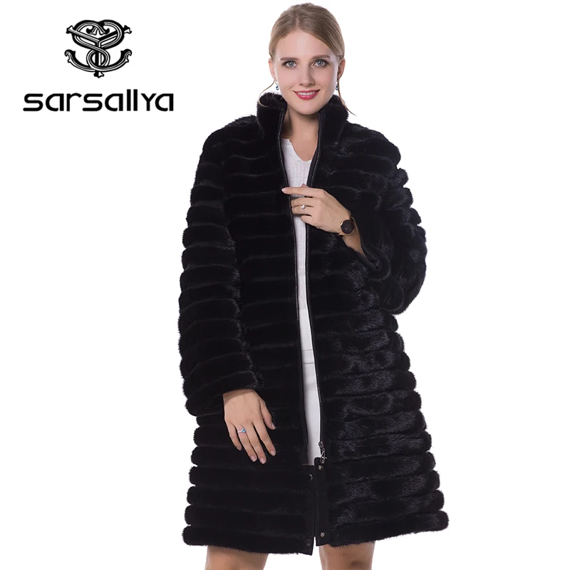 SARSALLYA 2016 new mink coats women real fur coat natural fur coats woman's winter jackets fox fur coat fox fur vest