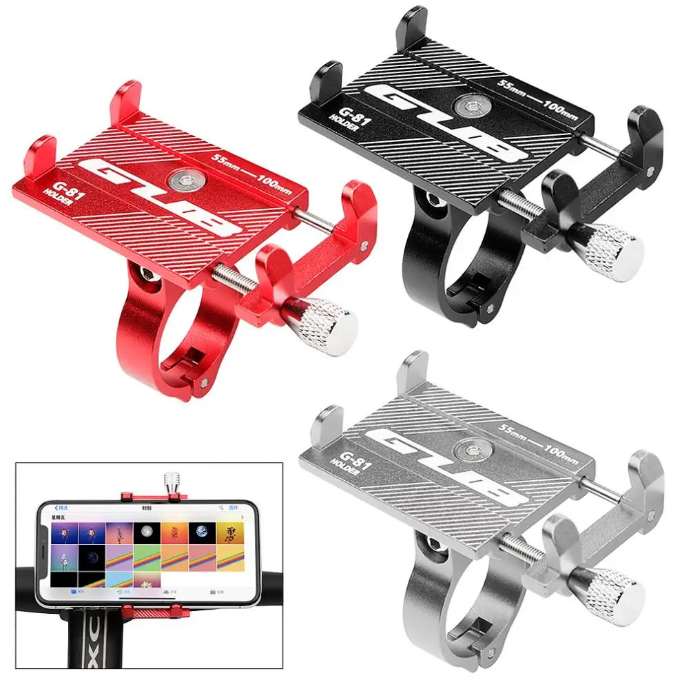 

Bicycle Motorcycle Electrombile Phone Holder Mount Bracket Handlebar Anti-Slip Clip Stand Support 3.5-6.2inch Phone