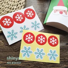 120 шт/партия 2 цвета 3,8 см Рождественский подарок Снежинка DIY декоративная наклейка Уплотнительная наклейка торт коробка украшение стикер сообщений