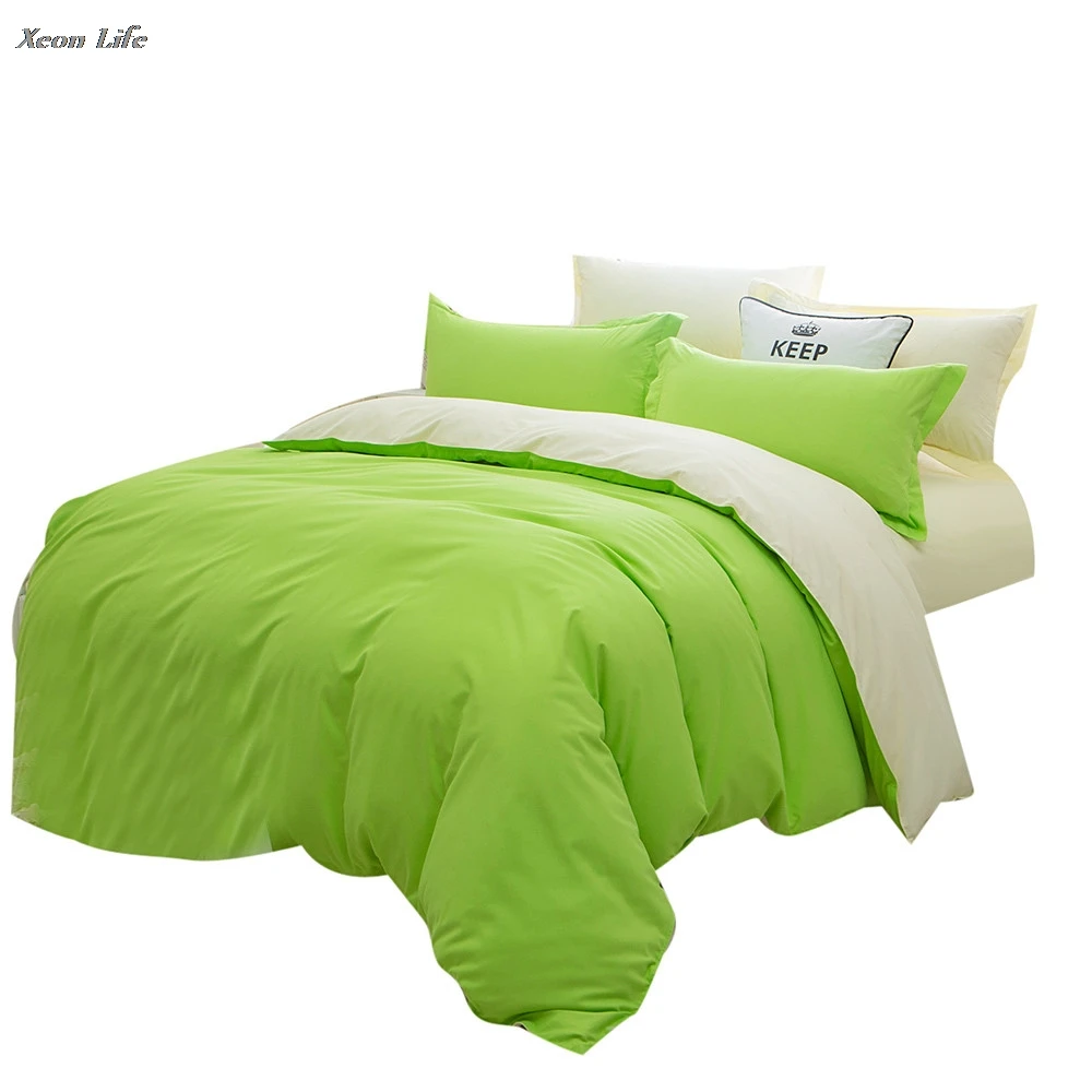 All Size Cute Apple Green Home Bed kits Sheet Bedding Solid Colors