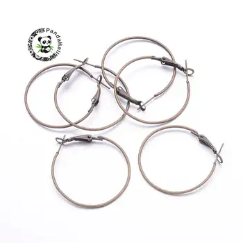 

20pcs Antique Bronze Wine Glass Charm Ring Iron Hoop Earrings Jewelry Findings,Nickel Free, 35mm in diameter,1mm thick F65