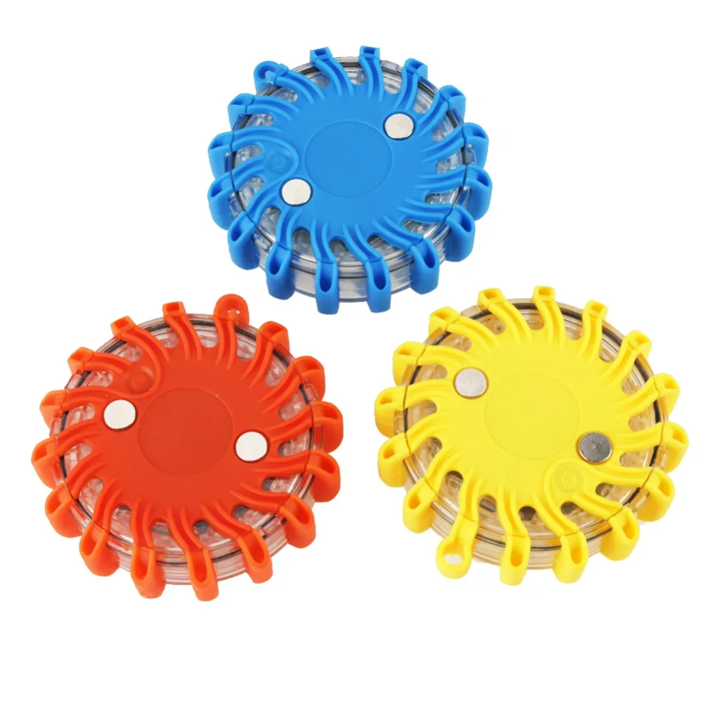 

Waterproof 16 LED Roadway Safety Warning Traffic Light Signal Lamp with 9 Flash Patterns Orange Blue Yellow