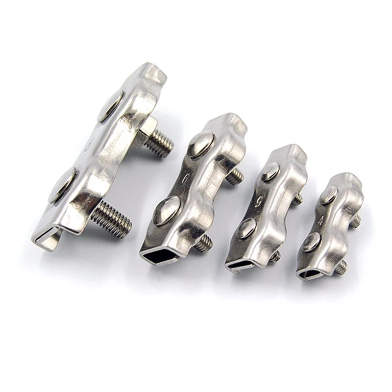 

1Pcs Clip 304 Stainless Steel Wire Rope Simple Grip M2/M3/M4/M5/M6/M8/M10 Cable Clamps Caliper