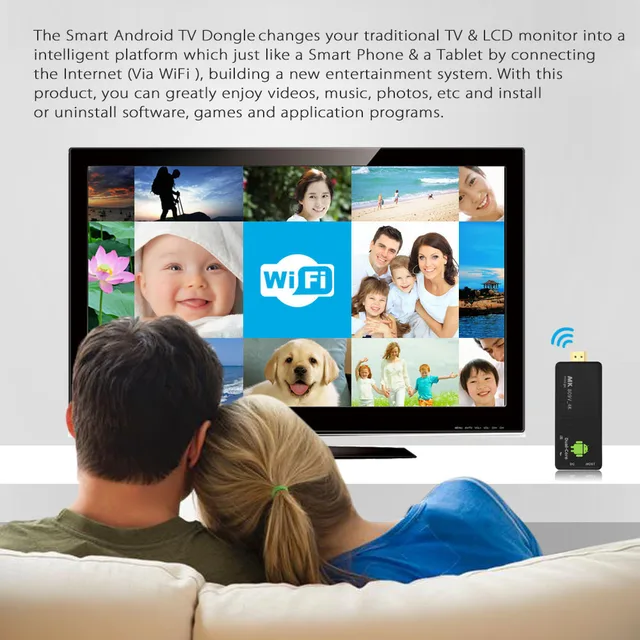 MK809 IV Android 5.1 TV Dongle RK3229 Quad-Core 1G / 8G UHD 4K HD Mini PC Miracast / DLNA H.265 WiFi Smart Media Player