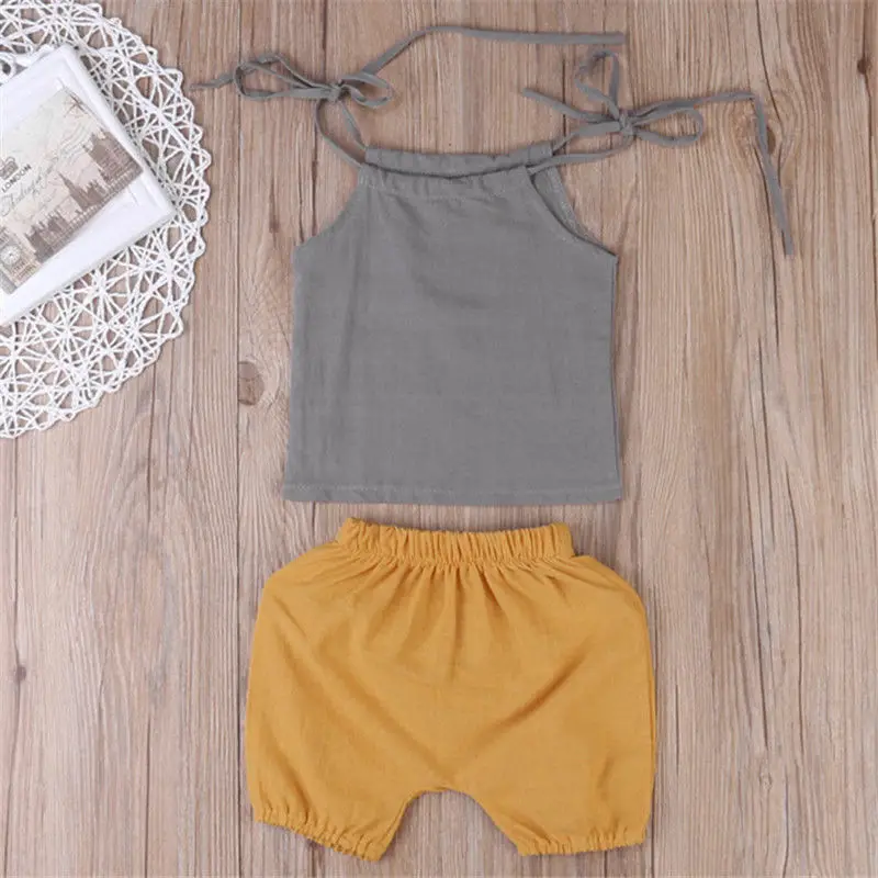 

2pcs Toddler Infantil Newborn Baby Boy Girl Unisex Casual Belt T shirt Tops Pants Outfits Set Clothes