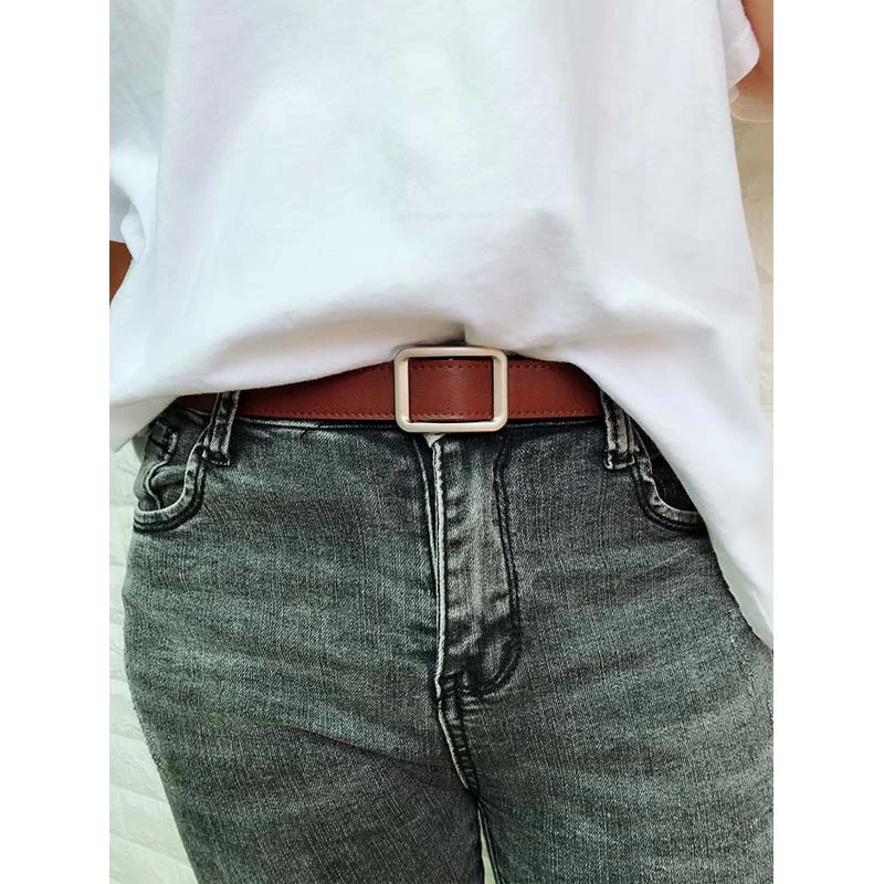 

2019 no buckle explosion ladies belt simple wild Korean retro fashion casual female student denim dress belt belt