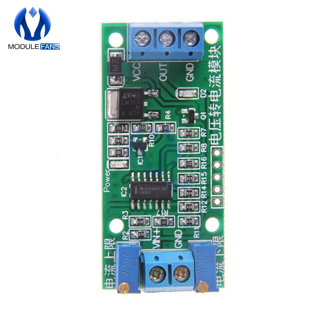 Линейное преобразование Напряжение к тока передатчик сигнала модуль 0-5V постоянного тока до 4-20mA DC 12 V-24 V регулируемый потенциометр изоляции