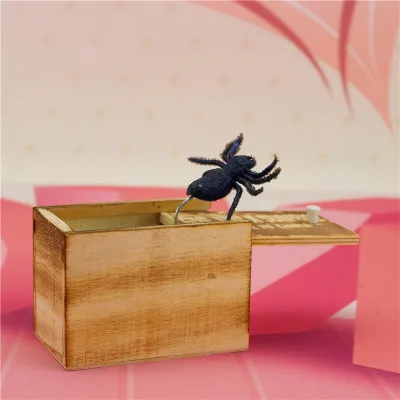 

Antistress Relieve Gadget Toys Funny Gadgets Interesting Wooden Box Spider Centiped Novelty Toys Gags Practical Jokes Random