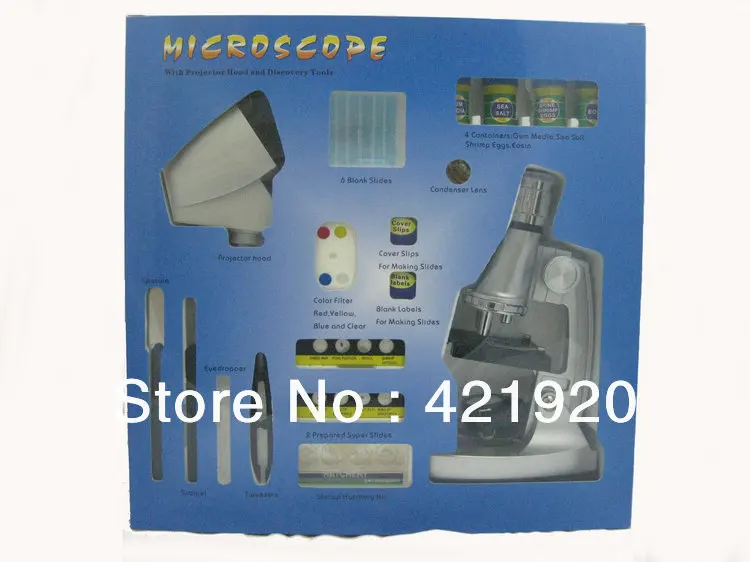 1200X Microscope Perfect Educational Toy with Projector LED Light 10 20X Zoom Eyepiece Students font b