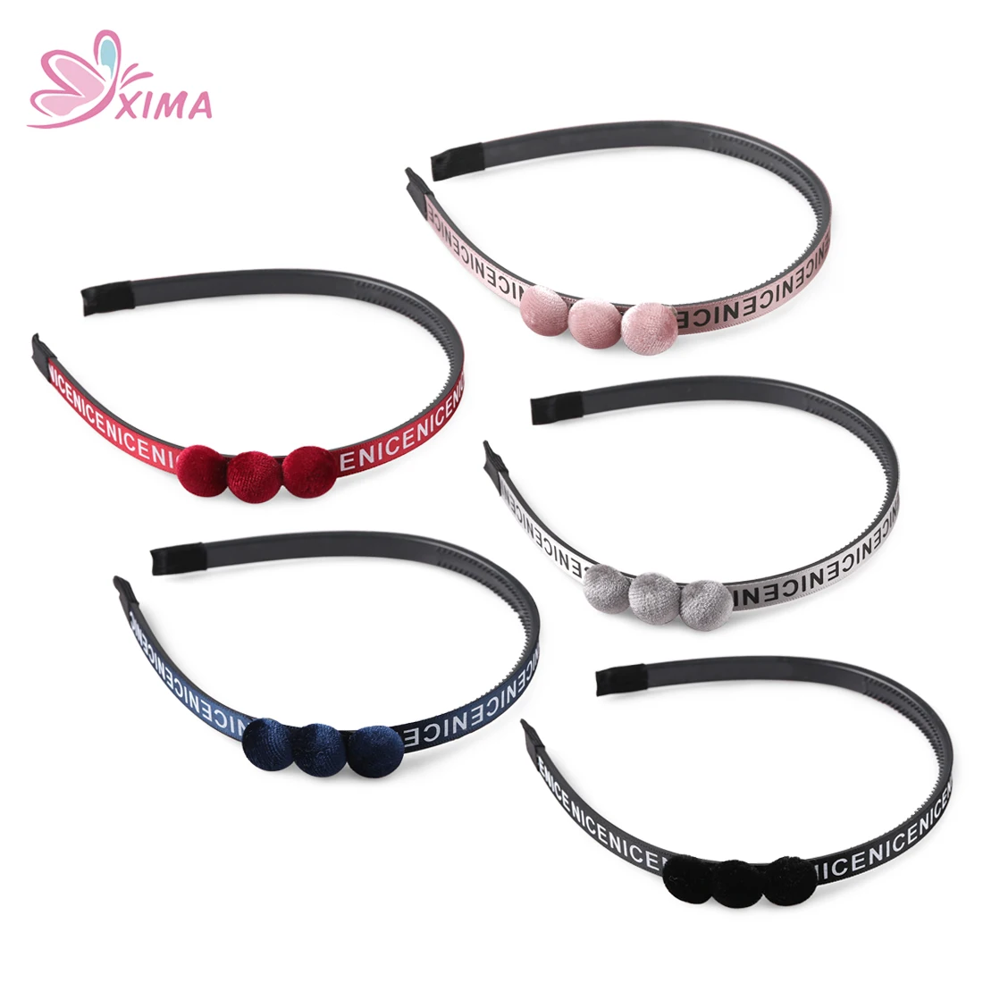 XIMA 5PCS Fashion Women Plastic Headband Cute Hairband Young Girls