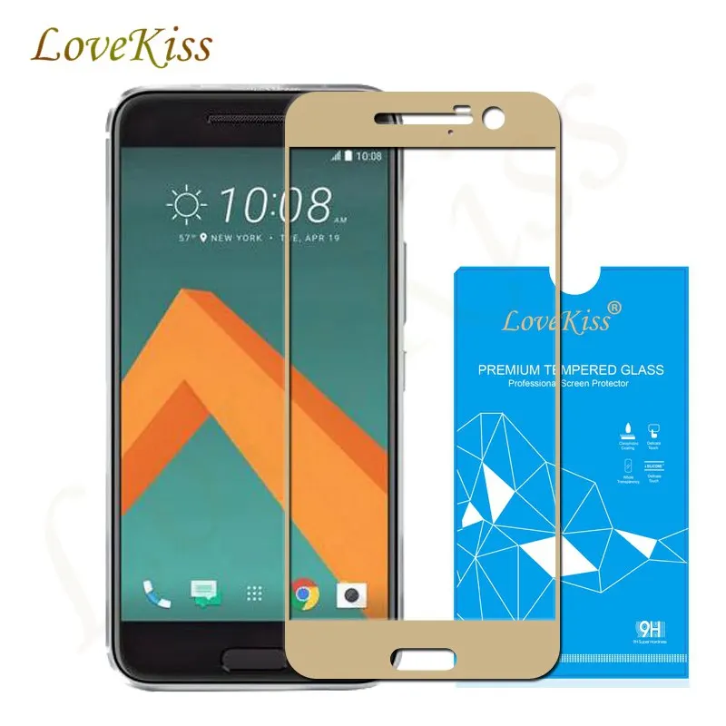 

Lovekiss For HTC M10 9H Full Cover Explosion protection Tempered Glass For HTC 10 M10 Case Full Coverage Screen Protector Film