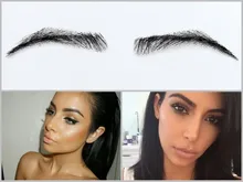 2016 hot sale real sobrancelha 003 estilo rihanna cor falso sobrancelha sobrancelhas de henna 1 par para as mulheres/cabelo humano sobrancelha/adulto