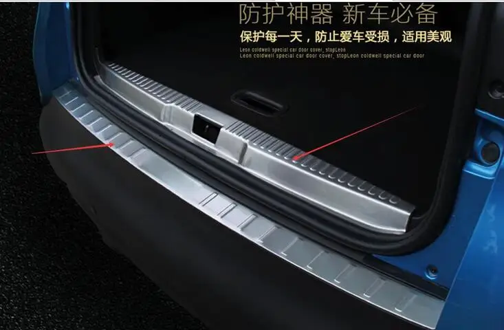 

For Renault Captur 2014 2015 2 pcs Rear Bumper protector trunk bumper trim cover protector Car styling