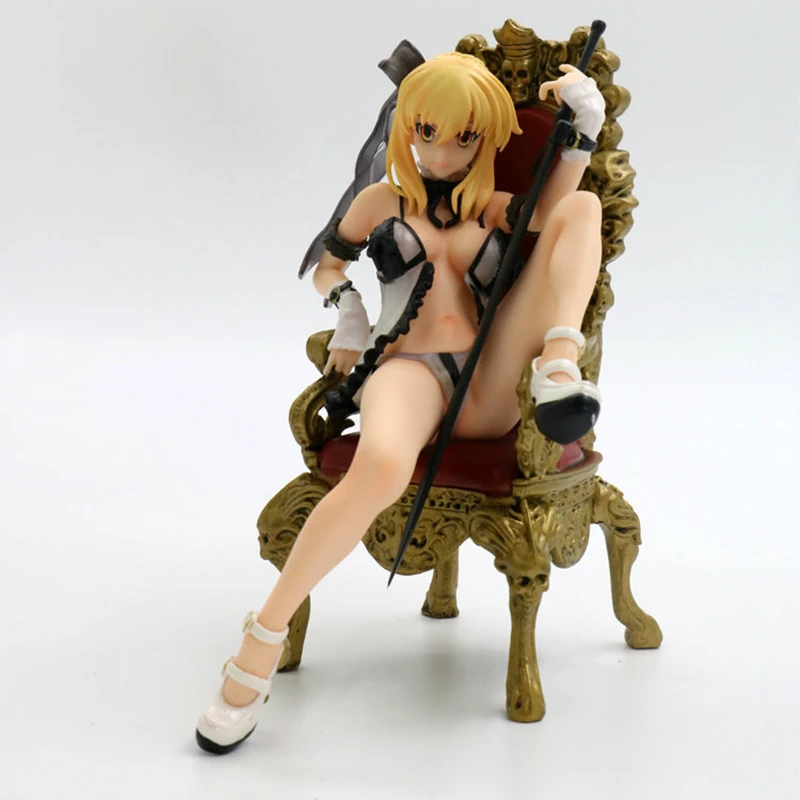

16cm Unpainted GK Garage Resin Figure Fate/stay Night Saber Alter Sexy Figure Throne Sexy Sleepwear Version Toy Doll Gifts