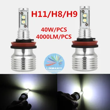 

2PCS H11/H8/H9 Headlight Kit Auto Car Lights 8000LM Super bright headlamp LED Fog lights Engine lights White High Power 6000K
