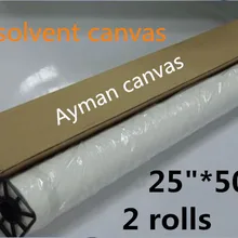 2 рулона 2"* 50 м глянцевая полиэфирная холщовая рулон для эко растворителя/латексный принтер