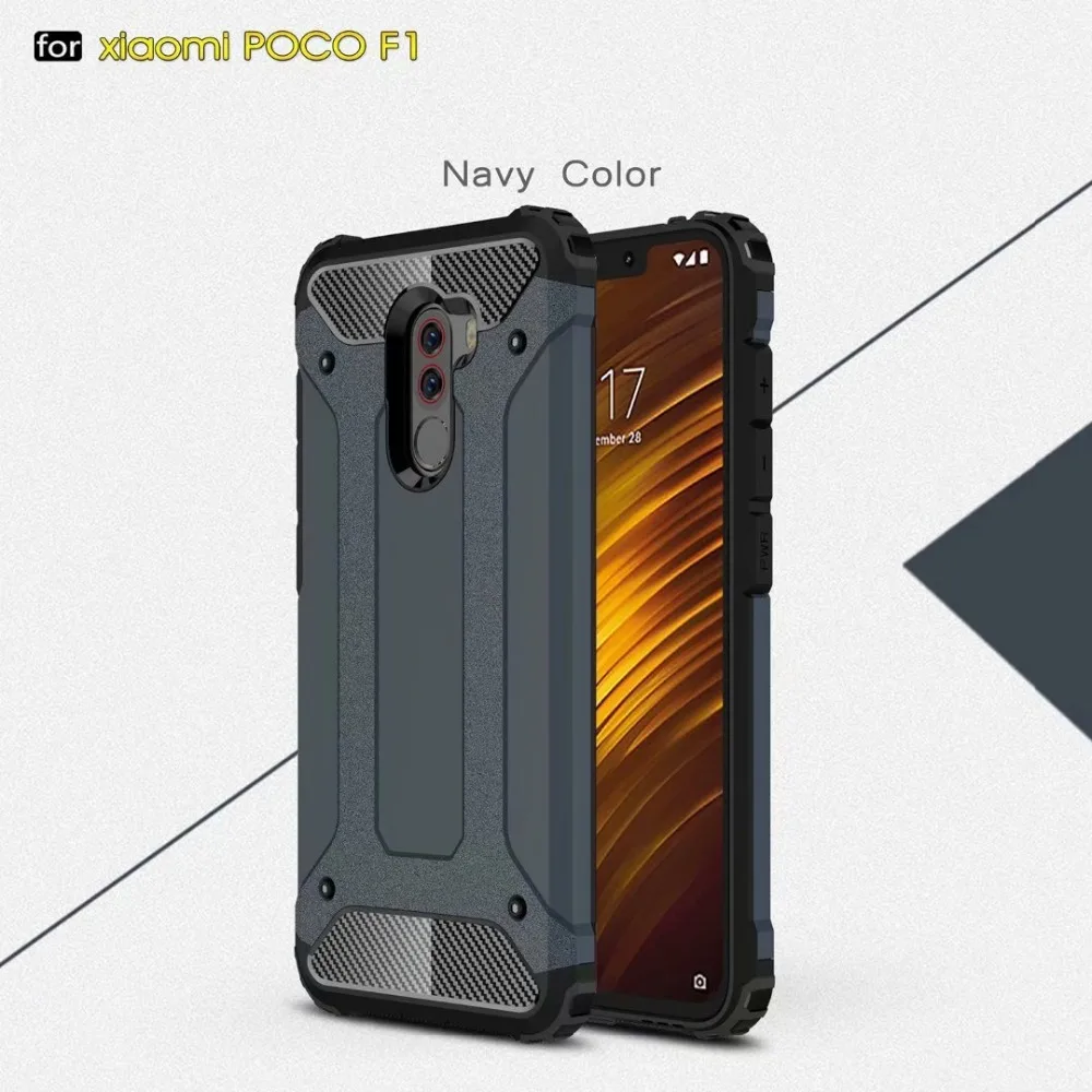 Для Xiaomi Pocophone F1 чехол Чехол Броня тонкий жесткий силиконовый для телефона Poco Global