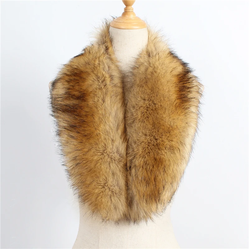 Luxury Faux Fur Scarf for Women Winter Warm Fluffy Fur Collar Shawl